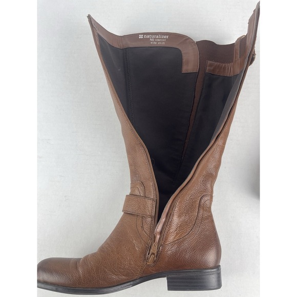 Naturalizer Boots Womens 8 Joylynn Tall Riding Brown Leather N5 Comfort Knee-Hi - Picture 7 of 7